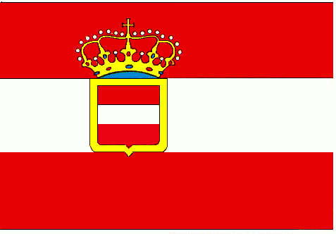 Die österreichische Marineflagge (1786-1918) - sie war bis 1869 auch Handelsflagge